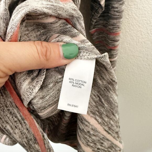 [J. Jill] Pure Jill Striped Scoop Neck Marled Long Sleeve Tunic Top NWT Sz Large - Picture 11 of 11